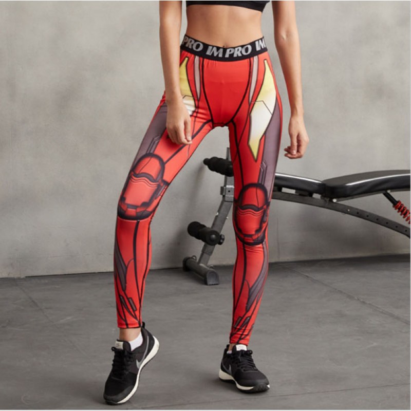 Iron Man Women's Leggings Yoga Workout Capri Pants Compression Tights