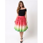 Watermelon High Full Pleated Skirt - Woman's Skirt