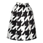 Houndstooth High Full Pleated Skirt - Woman's Skirt