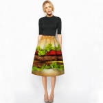Cheeseburger High Full Pleated Skirt - Woman's Skirt