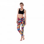 Fruit and Flowers with Black Mesh Lines Women's Leggings Printed Yoga Pants Workout