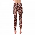 Leopard Print with Black Mesh Lines Women's Leggings Printed Yoga Pants Workout