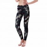 Green Camouflage with Black Mesh Lines Women's Leggings Printed Yoga Pants Workout