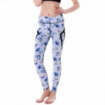 Pastel Orchids with Black Mesh Lines Women's Leggings Printed Yoga Pants Workout
