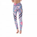 Bright Floral with Black Mesh Lines Women's Leggings Printed Yoga Pants Workout