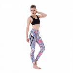 Bright Floral with Black Mesh Lines Women's Leggings Printed Yoga Pants Workout