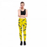 Dope Label on Yellow Women's Leggings Printed Yoga Pants Workout