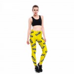 Dope Label on Yellow Women's Leggings Printed Yoga Pants Workout