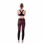 Red Snake Skin Black Mesh Lines Women's Leggings Printed Yoga Pants Workout