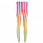 Neon Sunset Horizontal Lines Women's Leggings Printed Yoga Pants Workout