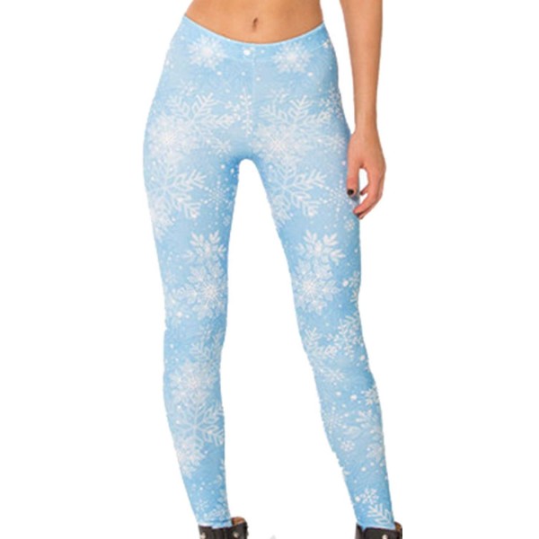 Baby Blue Snowflakes Women's Printed Leggings Yoga Workout Pants