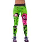 Big Eye Zombie Monster Halloween Women's Leggings Printed Yoga Pants Workout