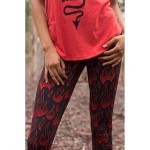 Red Flame Women's Leggings Printed Yoga Pants Workout