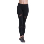 Black on Black Mesh Lines Women's Leggings Printed Yoga Pants Workout