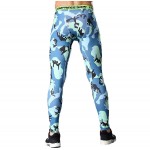 Blue Camouflage Men's Leggings Compression Tights Workout Bodybuilding Fitness