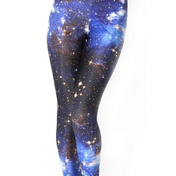Blue Galaxy Nebula Space Stars Women's Leggings Yoga Workout Capri Pants