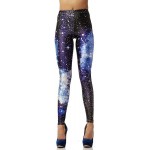Blue Purple Galaxy Nebula Stars Space Women's Leggings Yoga Workout Capri Pants