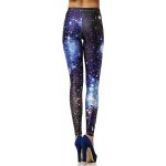 Blue Purple Galaxy Nebula Stars Space Women's Leggings Yoga Workout Capri Pants