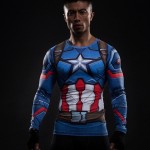 Captain America Long Sleeve Men's Compression Shirt