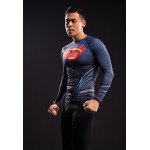 Superman Raglan Long Sleeve Men's Compression Shirt