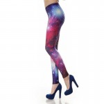 Purple Galaxy Space Stars Nebula Women's Leggings Yoga Workout Capri Pants