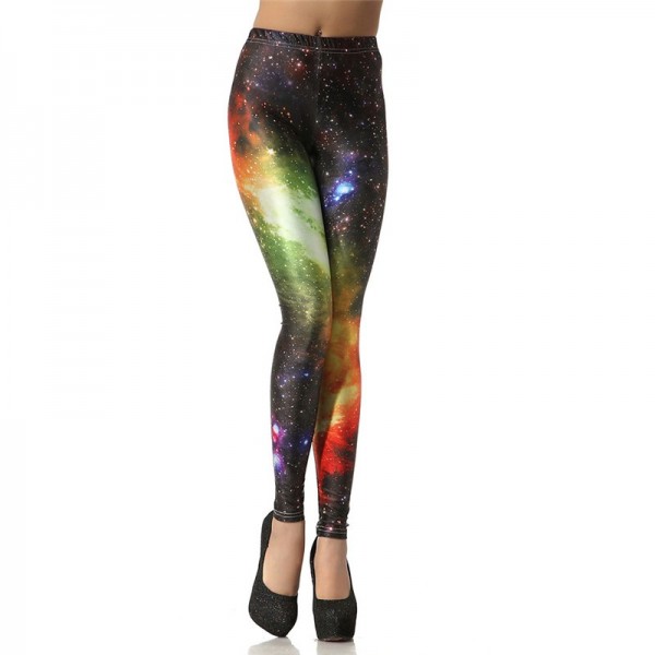 Colorful Galaxy Nebula Space Stars Women's Leggings Yoga Workout Capri Pants