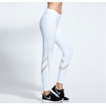 Diagonal Black or White Mesh Women's Leggings Yoga Workout Capri Pants