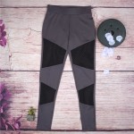 Gray Mesh Netting Black Women's Leggings Yoga Workout Capri Pants