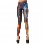 Red and Black Galaxy Nebula Space Stars Women's Leggings Yoga Workout Capri Pants