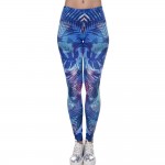 Blue Tropical Women's Leggings Printed Yoga Pants Workout