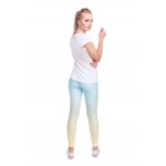 Blue to Yellow Ombre Women's Leggings Yoga Pants Workout