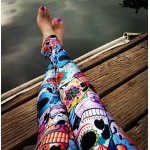 Colorful Day of the Dead Women's Leggings Printed Yoga Pants Workout