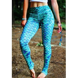 Detailed Mermaid Scales Blue Women's Leggings Printed Yoga Pants Workout Activewear