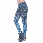 Glitter Mermaid Scales in Blue Women's Leggings Yoga Pants Workout