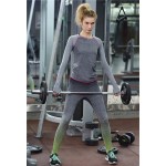 Gray Striped Ombre Women's Leggings Printed Yoga Pants Workout
