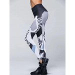 Leopard Geometrical Patchwork Women's Leggings Printed Yoga Pants Workout