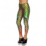 Mermaid Gradient Scales Women's Leggings Printed Yoga Pants Workout