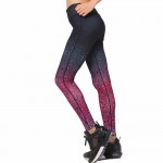 Ombre Kaleidoscope Gray and Pink Women's Leggings Printed Yoga Pants Workout