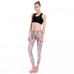 Pink and White Mermaid Scales Women's Leggings Printed Yoga Pants Workout