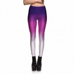Purple to White Ombre Women's Leggings Printed Yoga Pants Workout
