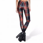 Red and Black Plaid Women's Leggings Printed Yoga Pants Workout