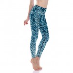 Shades of Blue Mermaid Scales Women's Leggings Printed Yoga Pants Workout