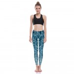Shades of Blue Mermaid Scales Women's Leggings Printed Yoga Pants Workout