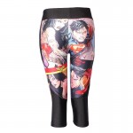 Wonder Woman and Superman Women's Leggings Printed Yoga Pants Workout Capri Activewear