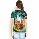 Fat Cat Flying Through Cheeseburger Galaxy Women's Tee - Short Sleeved T-Shirt