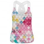 Colorful Scales U-Neck Women's Racerback Strappy Tank Top
