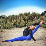 Designer Side Mesh Panel Black Women's Leggings Yoga Workout Capri Pants