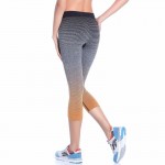 Ombre Striped Capris Women's Leggings Solid Yoga Pants Workout