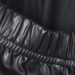 Rocker Leather Black Mesh Insert Women's Leggings
