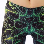 Neon Burst of Geometric Shapes Women's Leggings Yoga Workout Capri Pants